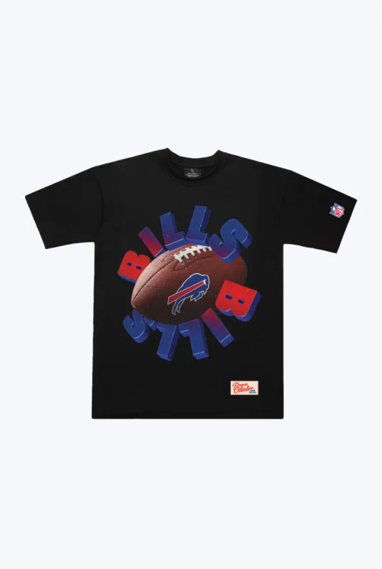 Buffalo Bills Spiral Heavyweight T-Shirt - Black sold by Peace-Collective