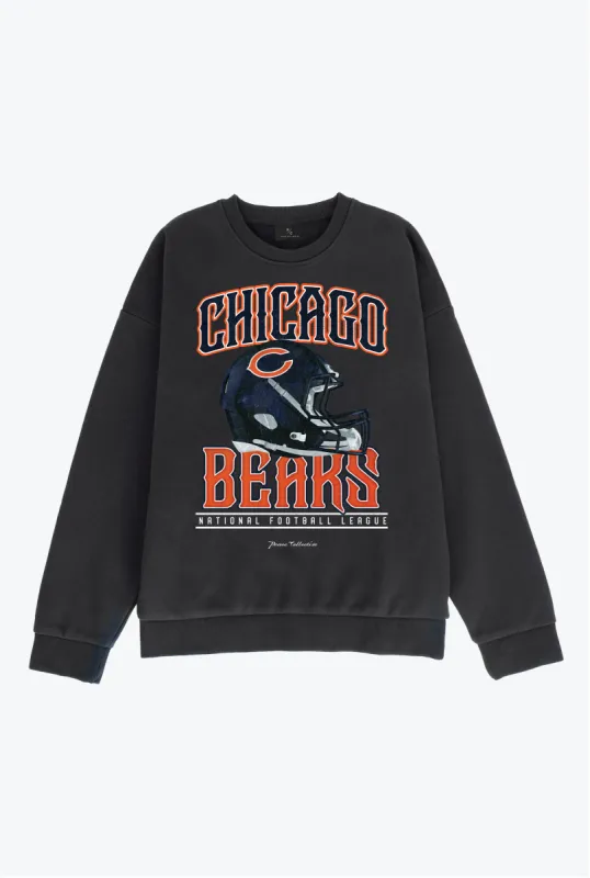 Chicago Bears Helmet SuperHeavy™️ Crewneck - Black sold by Peace-Collective