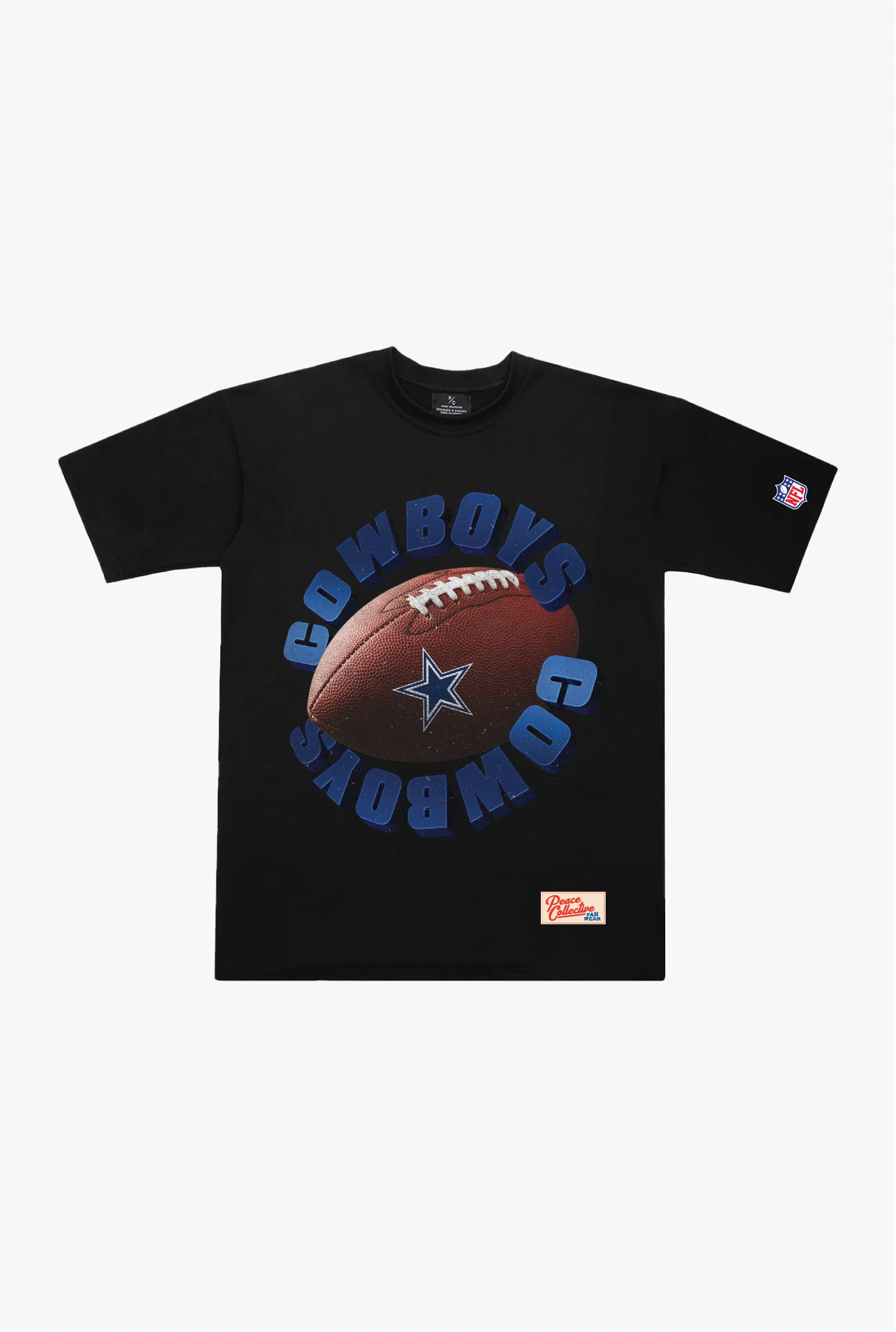 Dallas Cowboys Spiral Heavyweight T-Shirt - Black sold by Peace-Collective