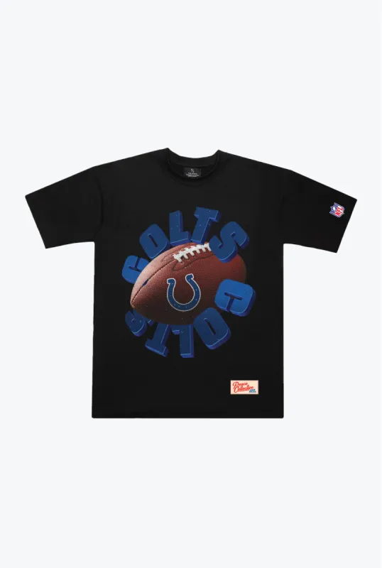 Indianapolis Colts Spiral Heavyweight T-Shirt - Black sold by Peace-Collective