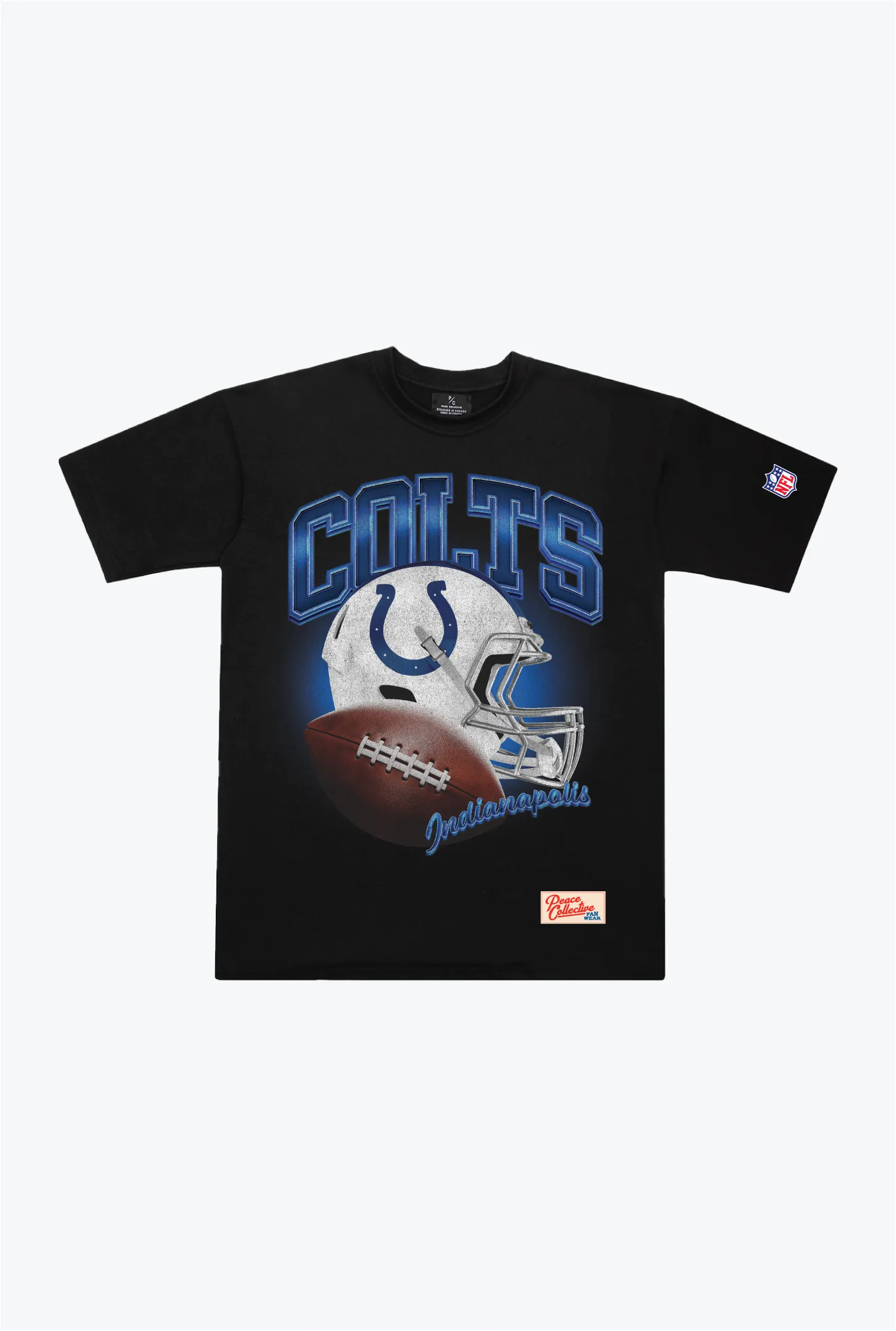 Indianapolis Colts Icon Heavyweight T-Shirt - Black sold by Peace-Collective