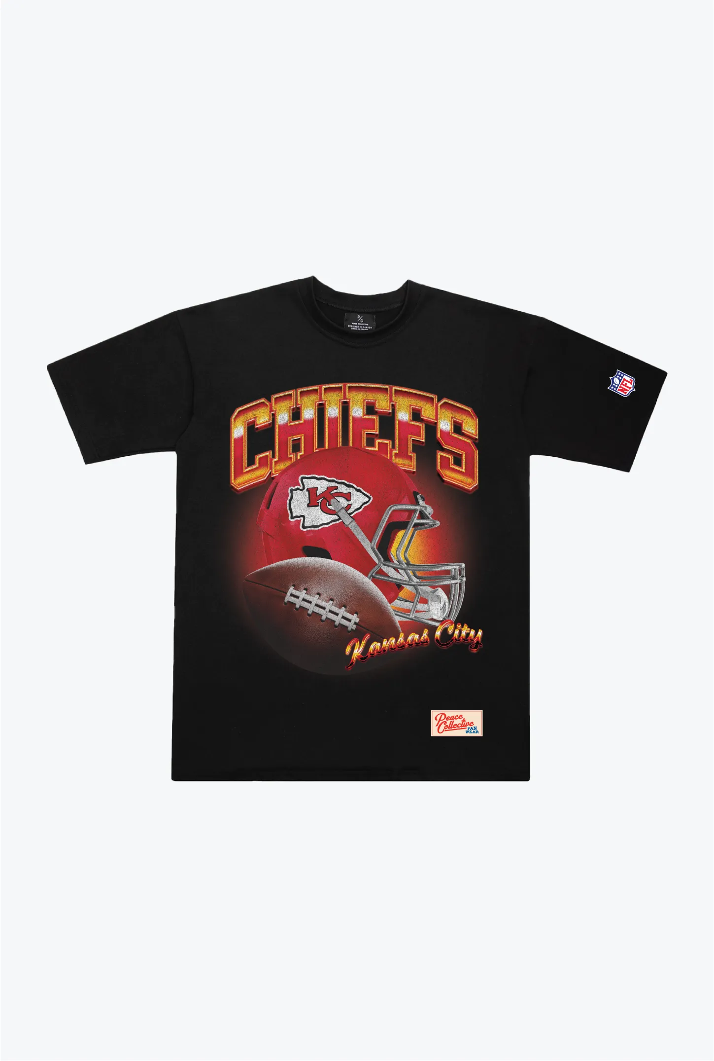 Kansas City Chiefs Icon Heavyweight T-Shirt - Black sold by Peace-Collective