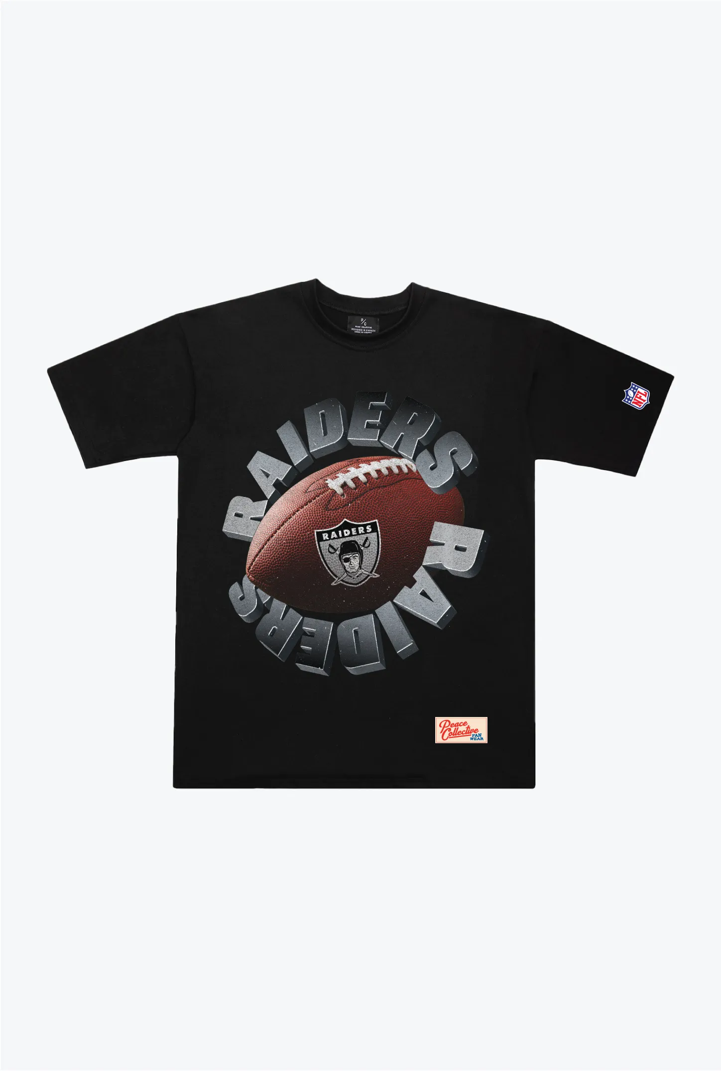 Las Vegas Raiders Spiral Heavyweight T-Shirt - Black sold by Peace-Collective