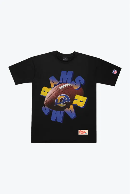 Los Angeles Rams Spiral Heavyweight T-Shirt - Black sold by Peace-Collective
