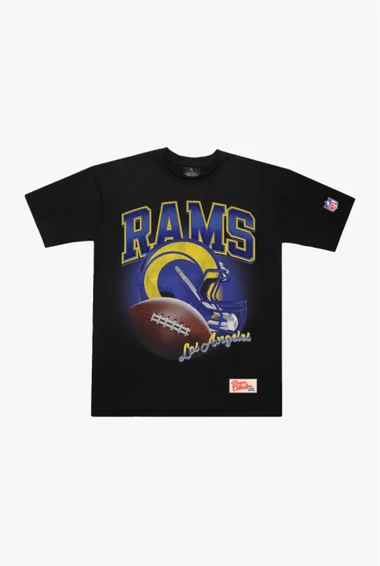 Los Angeles Rams Icon Heavyweight T-Shirt - Black sold by Peace-Collective