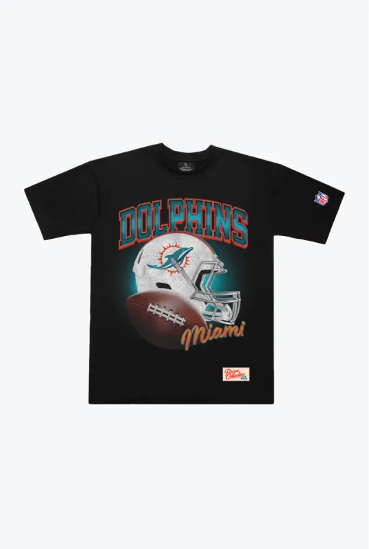 Miami Dolphins Icon Heavyweight T-Shirt - Black sold by Peace-Collective