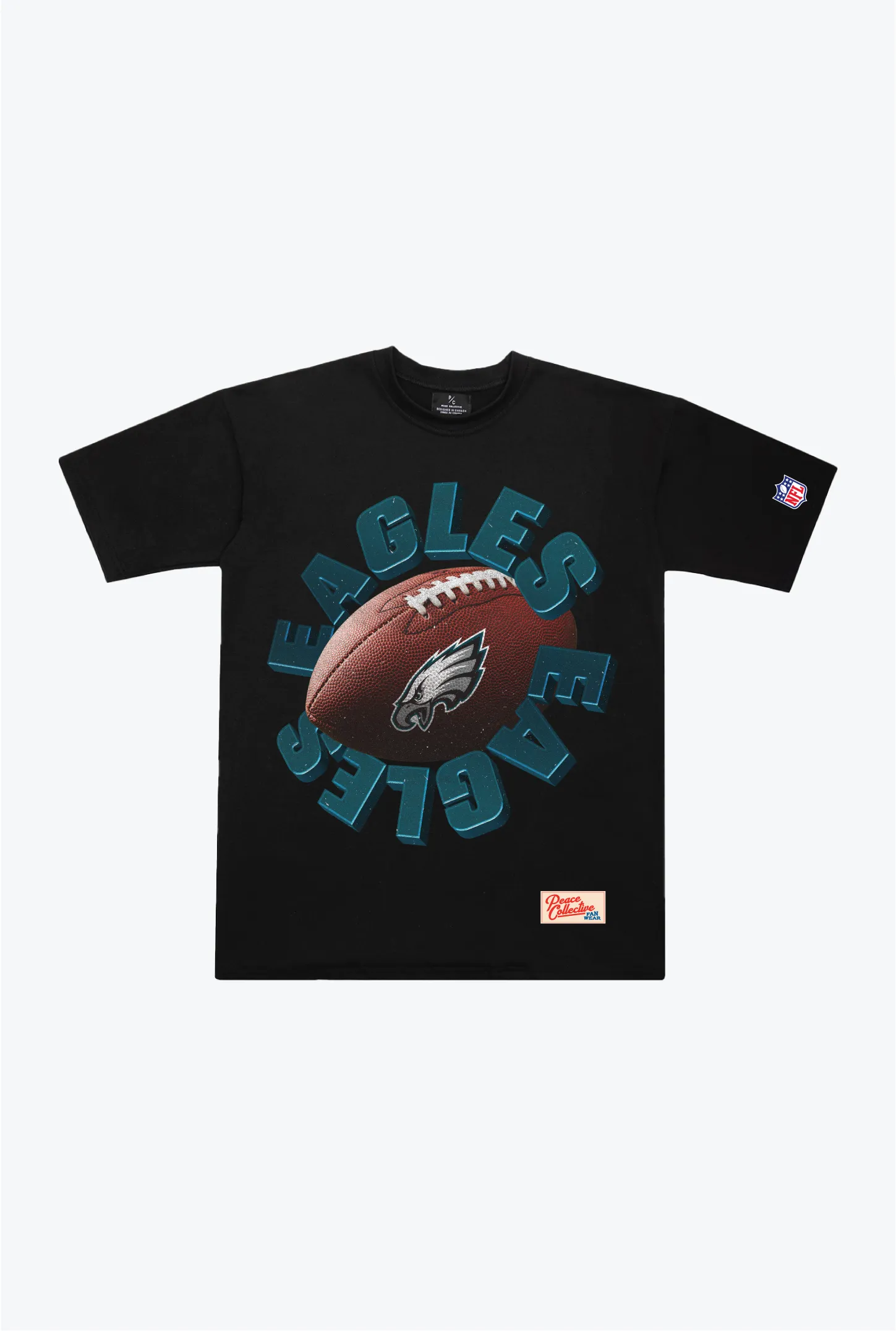 Philadelphia Eagles Spiral Heavyweight T-Shirt - Black sold by Peace-Collective