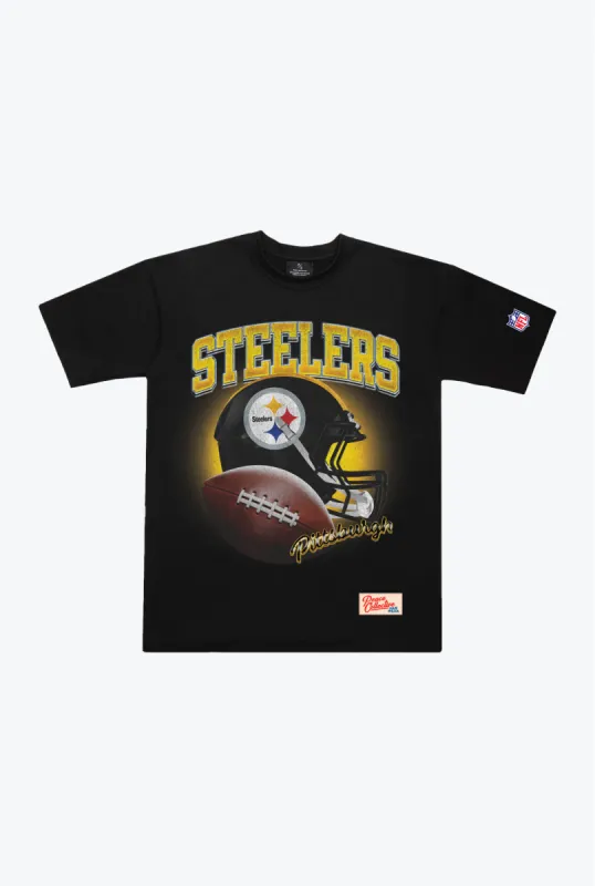 Pittsburgh Steelers Icon Heavyweight T-Shirt - Black sold by Peace-Collective