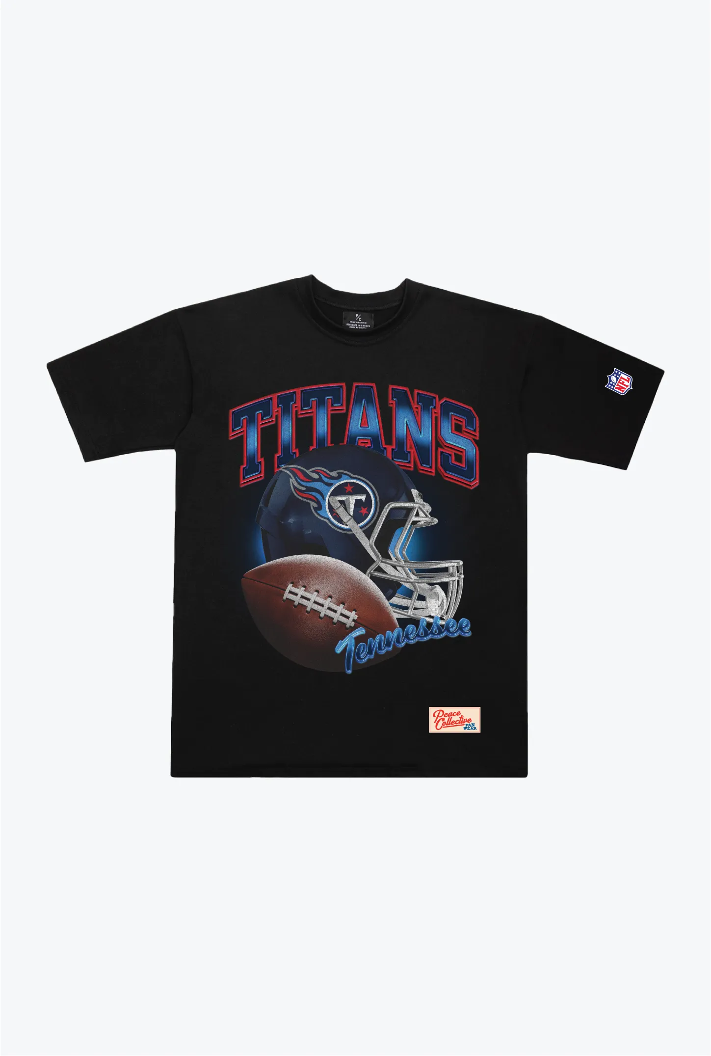Tennessee Titans Icon Heavyweight T-Shirt - Black sold by Peace-Collective