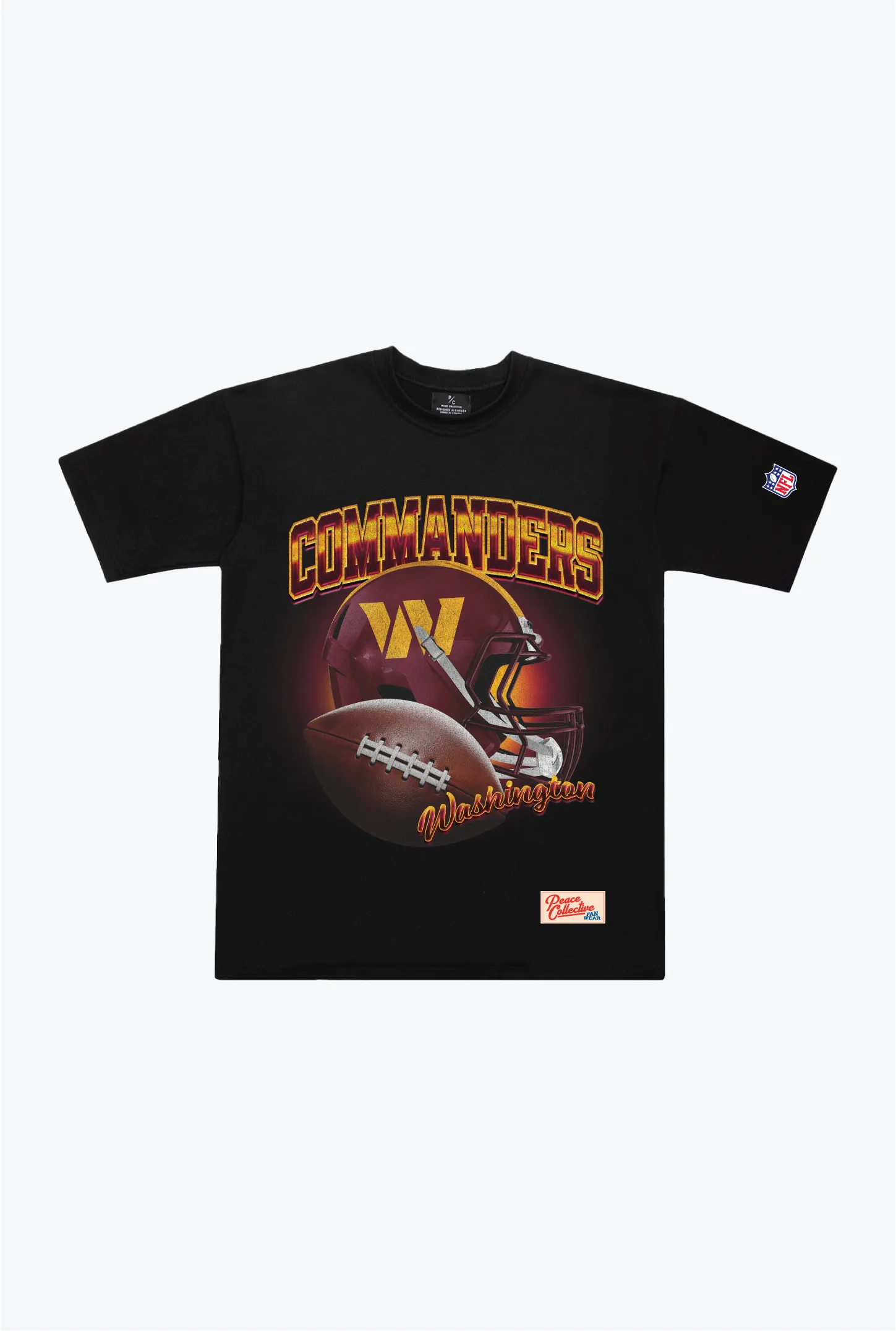 Washington Commanders Icon Heavyweight T-Shirt - Black sold by Peace-Collective
