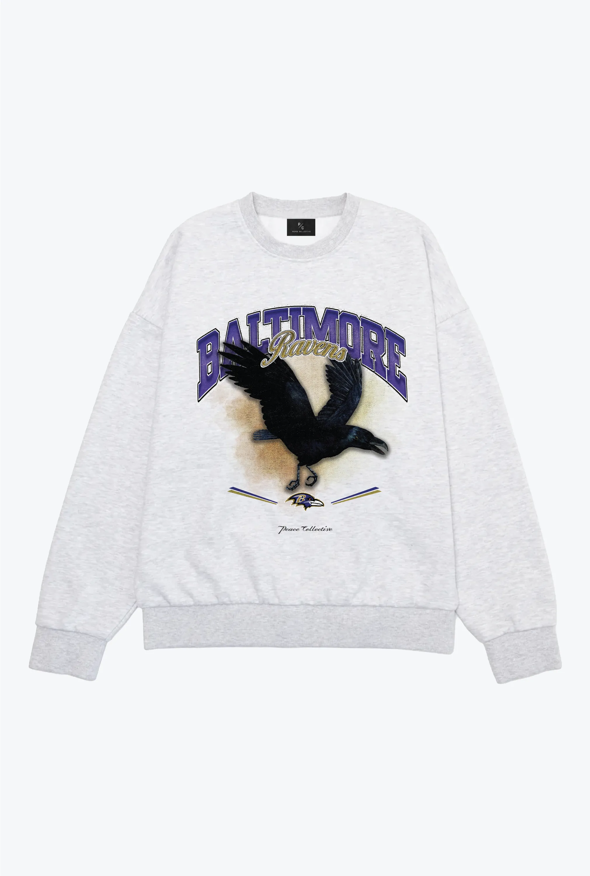 Baltimore Ravens Mascot SuperHeavy™️ Crewneck - Ash sold by Peace-Collective