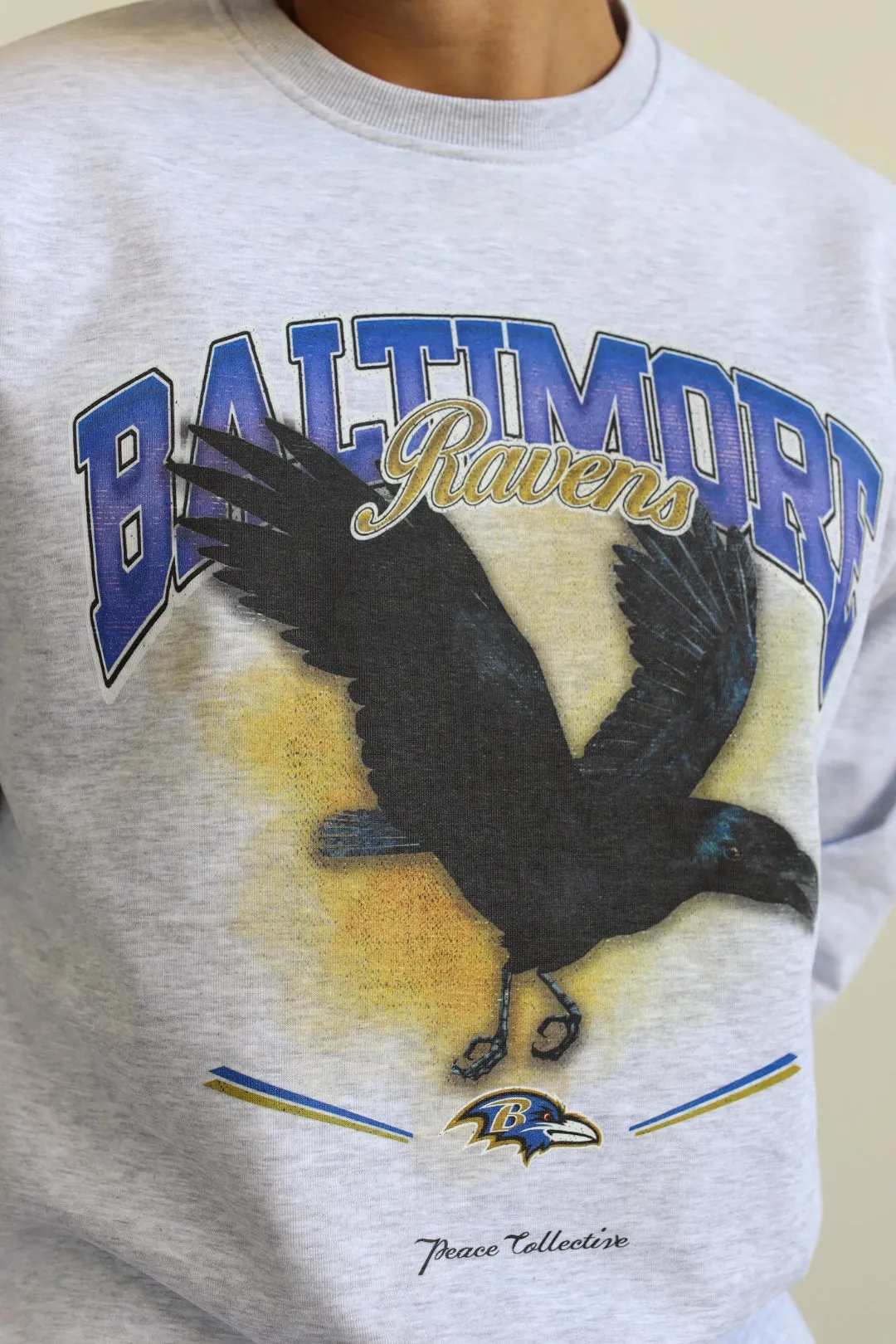 Baltimore Ravens Mascot SuperHeavy™️ Crewneck - Ash sold by Peace-Collective product image thumbnail 5