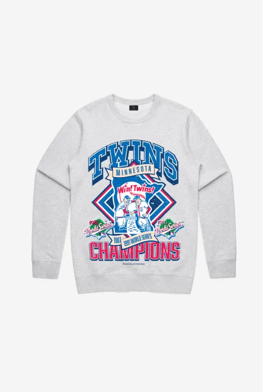 Minnesota Twins Vintage Cooperstown Collection Crewneck - Ash sold by Peace-Collective