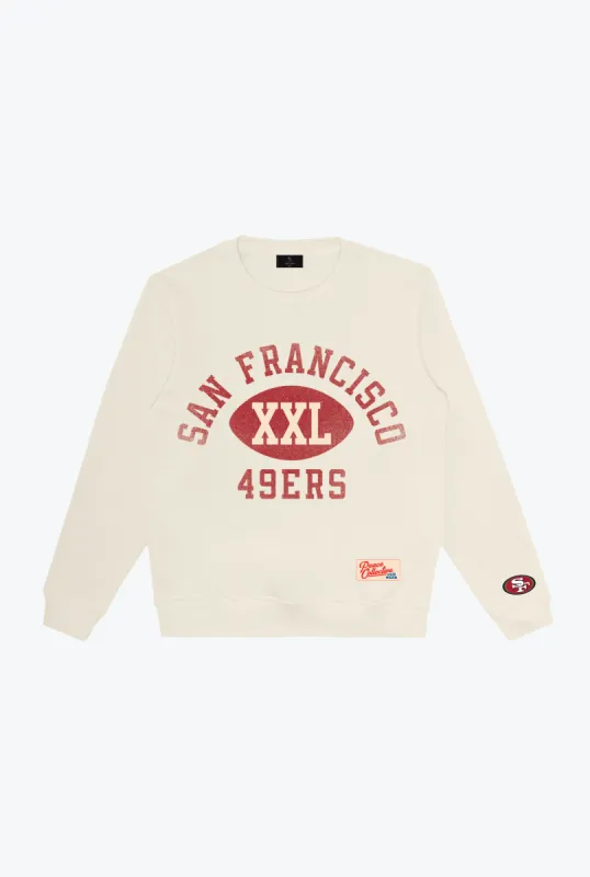 San Francisco 49ers Warm Up Heavyweight Crewneck - Ivory sold by Peace-Collective