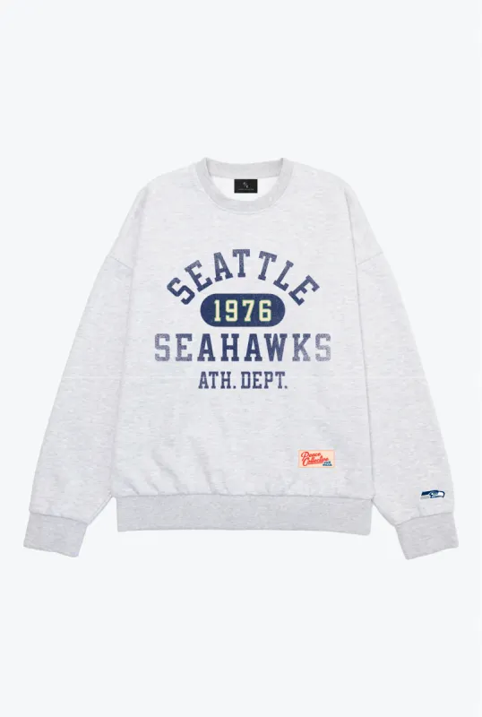 Seattle Seahawks Athletic Club Heavyweight Crewneck - Ash sold by Peace-Collective