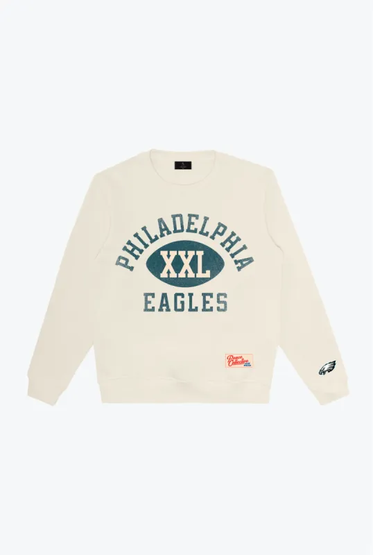 Philadelphia Eagles Warm Up Heavyweight Crewneck - Ivory sold by Peace-Collective