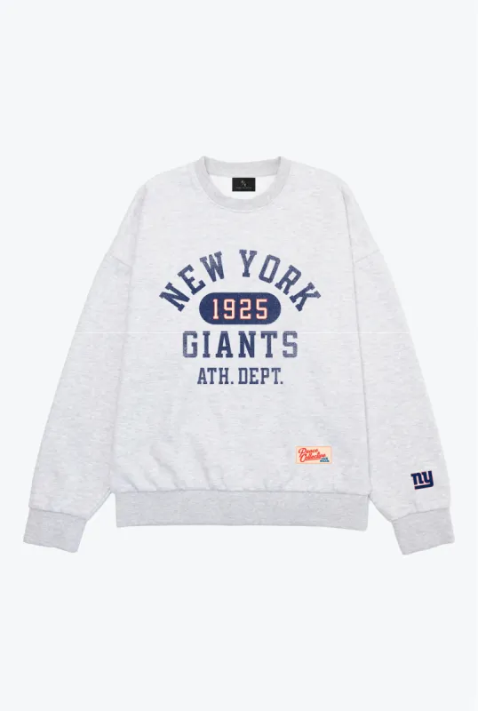 New York Giants Athletic Club Heavyweight Crewneck - Ash sold by Peace-Collective