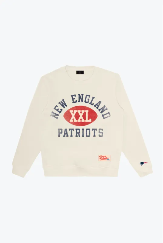 New England Patriots Warm Up Heavyweight Crewneck - Ivory sold by Peace-Collective