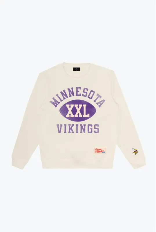 Minnesota Vikings Warm Up Heavyweight Crewneck - Ivory sold by Peace-Collective