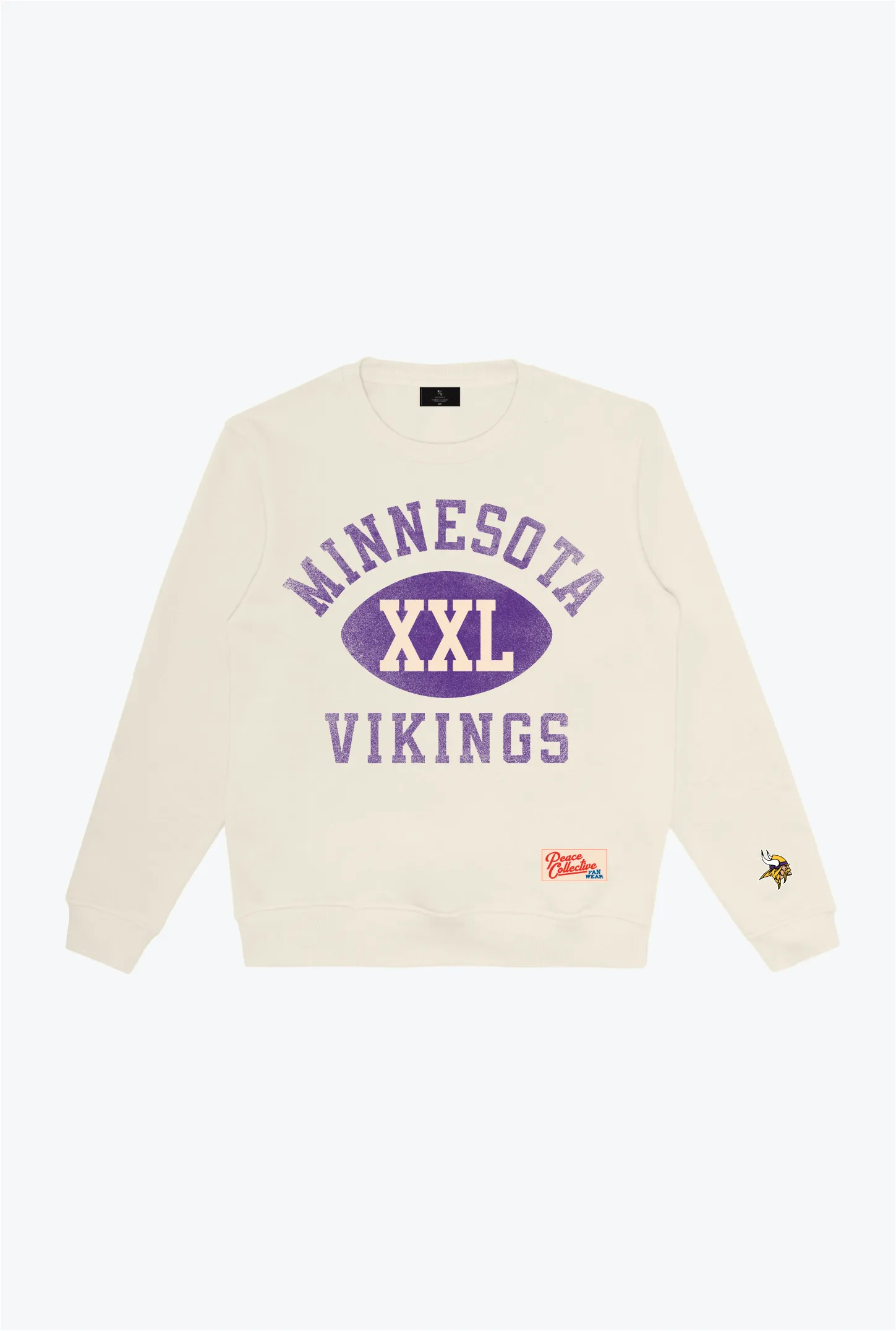 Minnesota Vikings Warm Up Heavyweight Crewneck - Ivory sold by Peace-Collective