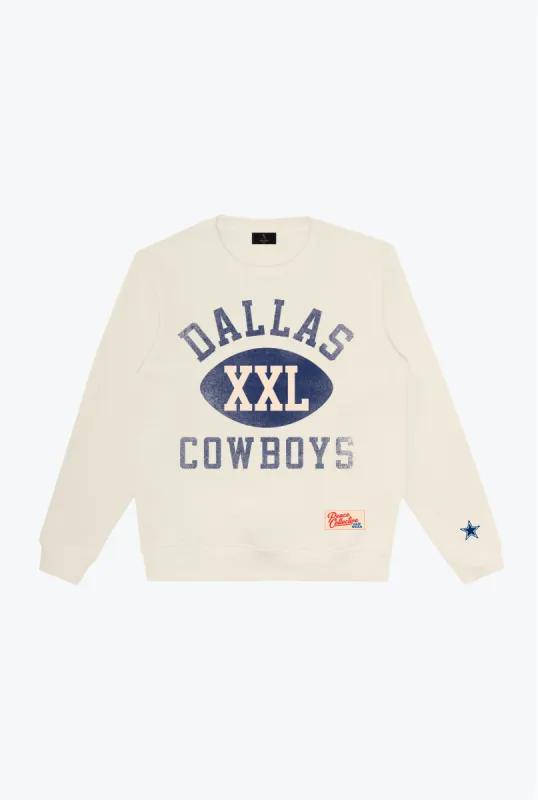 Dallas Cowboys Warm Up Heavyweight Crewneck - Ivory sold by Peace-Collective
