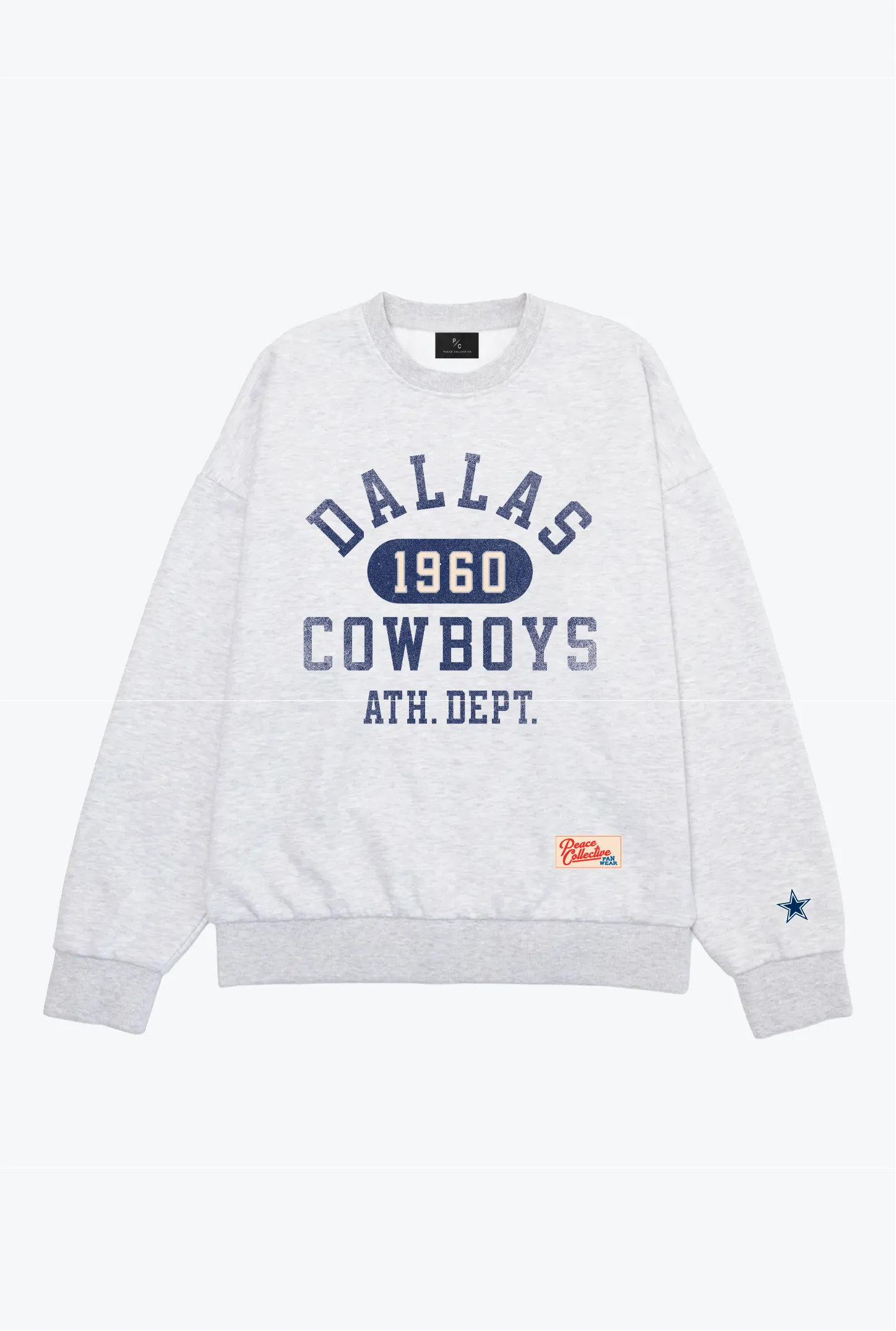 Dallas Cowboys Athletic Club Heavyweight Crewneck - Ash sold by Peace-Collective