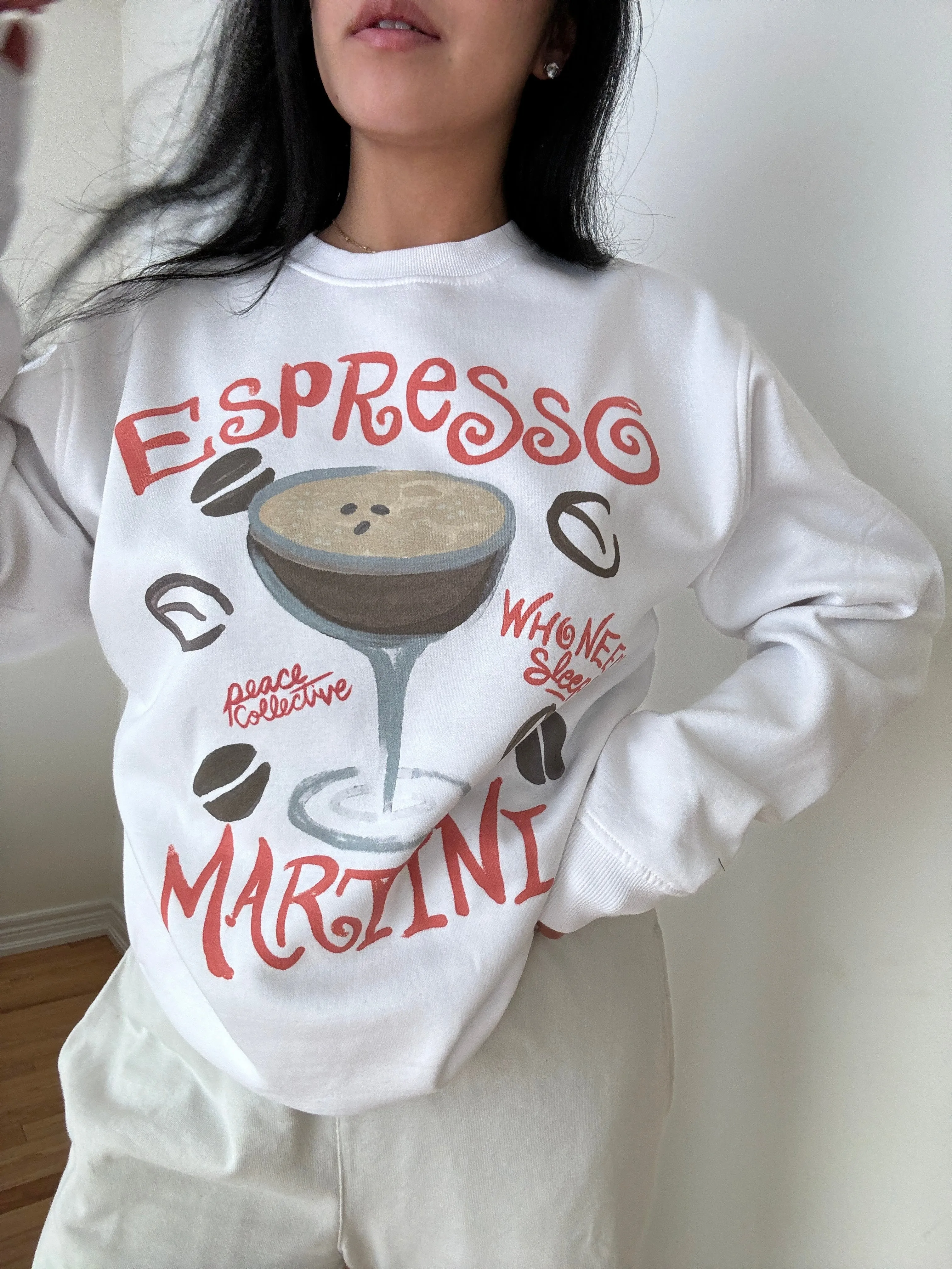 Espresso Martini Graphic Crewneck - White sold by Peace-Collective product image thumbnail 2