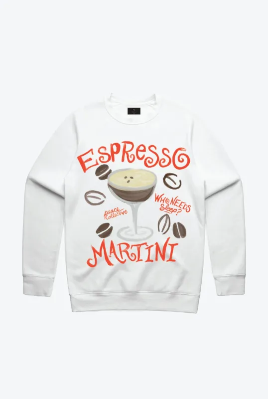 Espresso Martini Graphic Crewneck - White sold by Peace-Collective