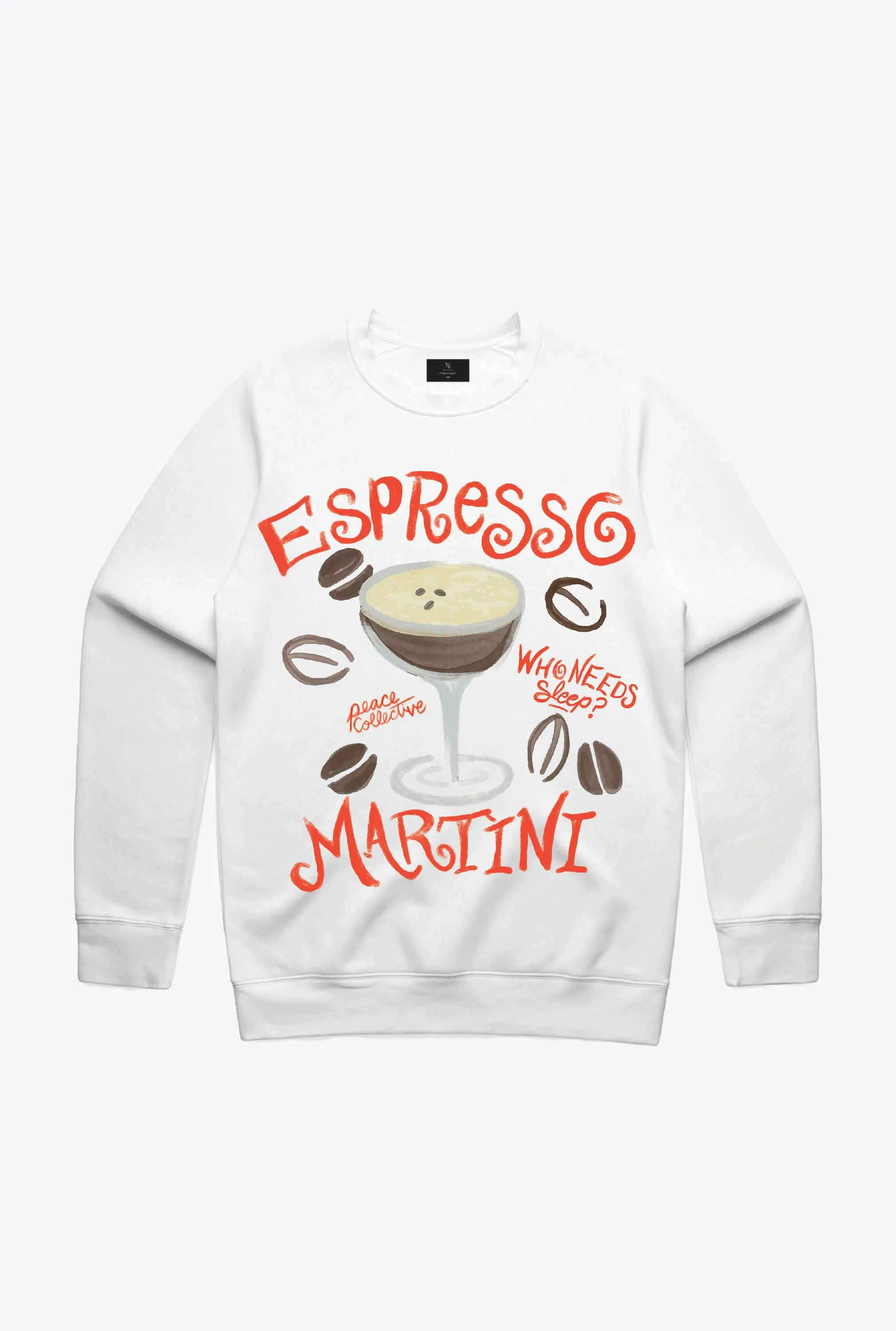 Espresso Martini Graphic Crewneck - White sold by Peace-Collective