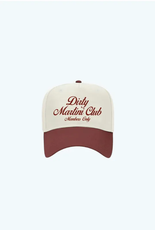 Dirty Martini Club A-Frame Cap - Maroon / Ivory made by Peace-Collective
