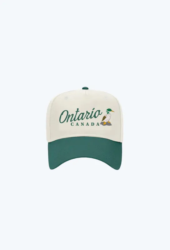 Ontario Vintage A-Frame Cap - Green/Ivory sold by Peace-Collective