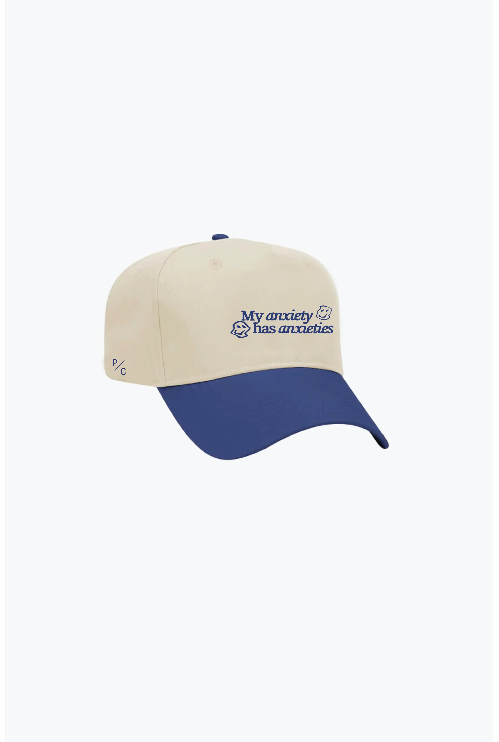 My Anxiety Has Anxieties A-Frame Cap - Royal / Ivory sold by Peace-Collective product image thumbnail 2