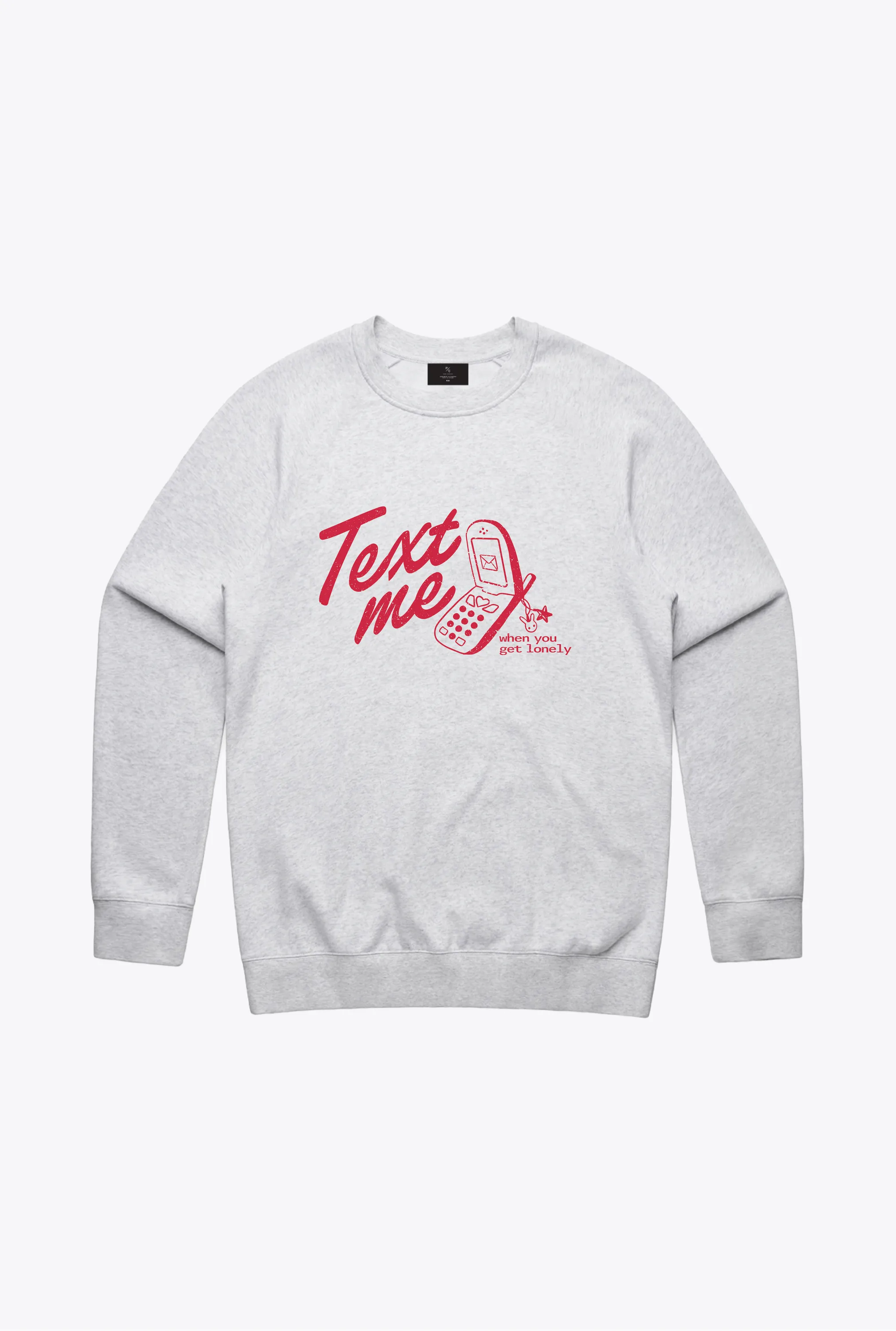 Text Me Heavyweight Crewneck - Ash sold by Peace-Collective