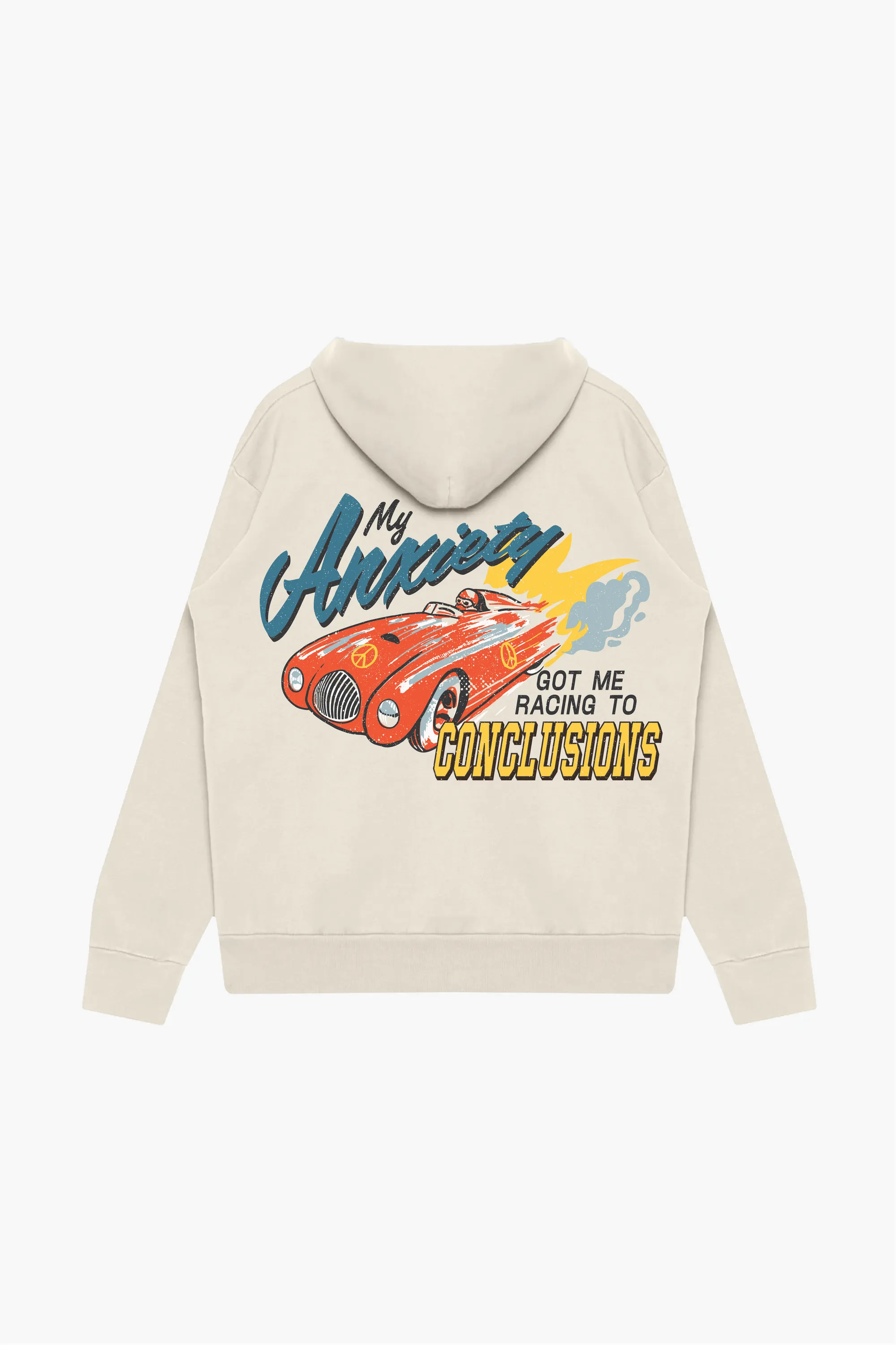 Anxiety Got Me Racing Heavyweight Hoodie - Ivory sold by Peace-Collective product image thumbnail 2