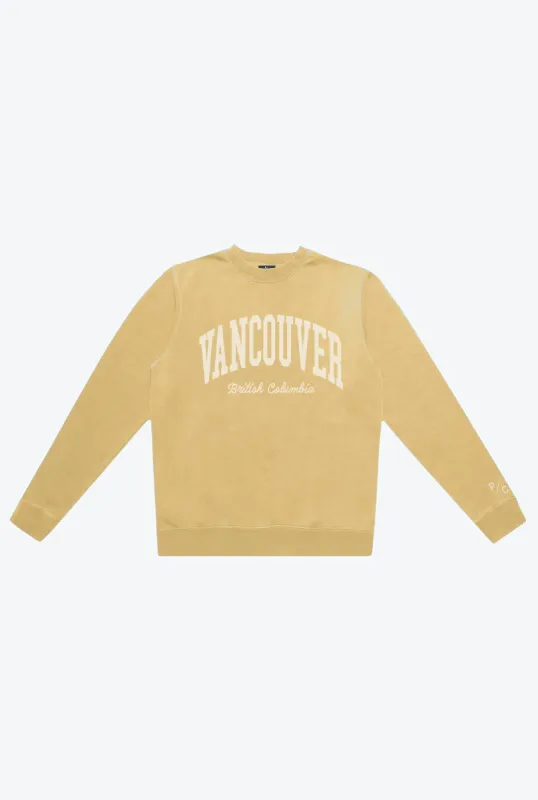 Vancouver Tourist Pigment Dye Crewneck - Honey sold by Peace-Collective
