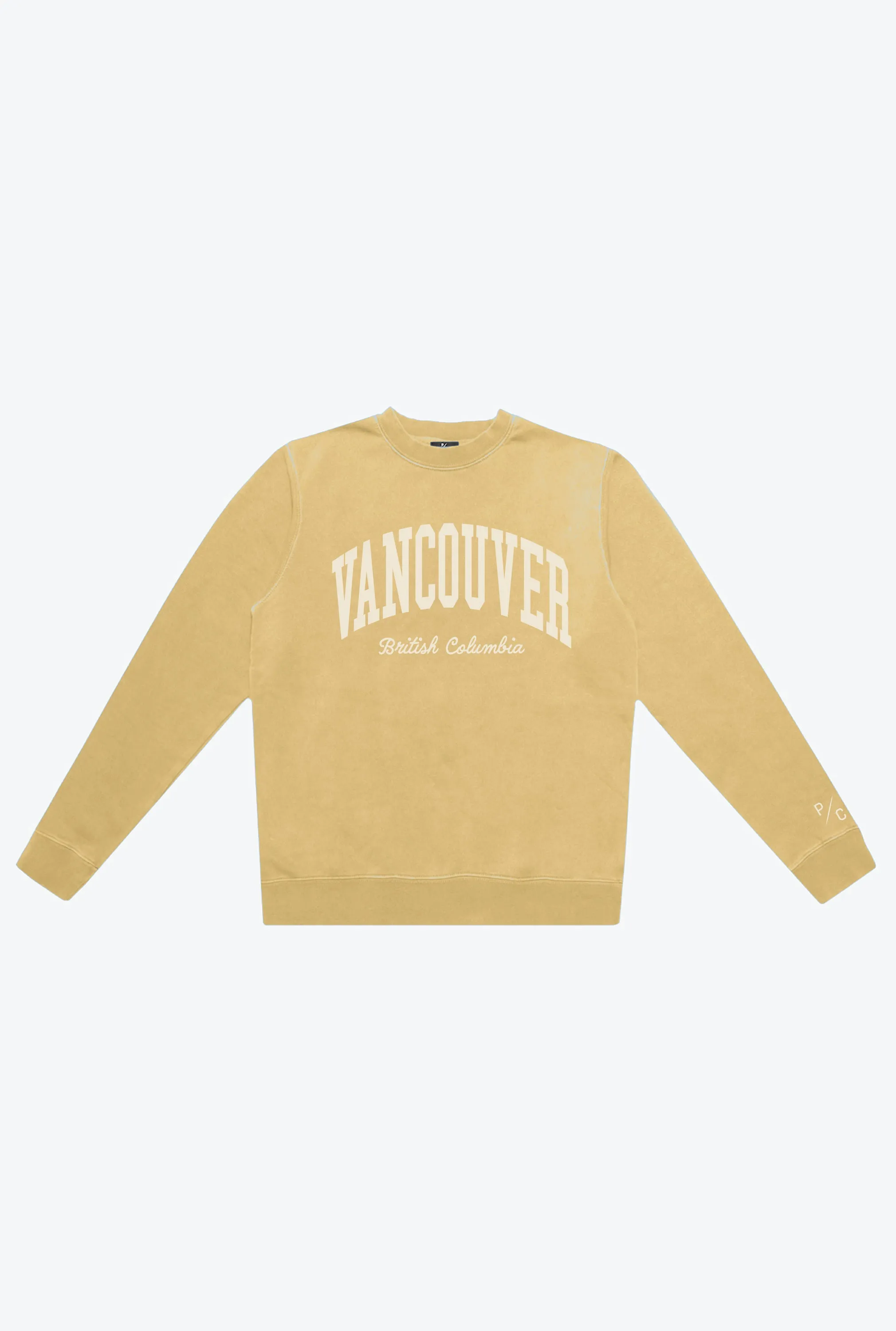 Vancouver Tourist Pigment Dye Crewneck - Honey sold by Peace-Collective