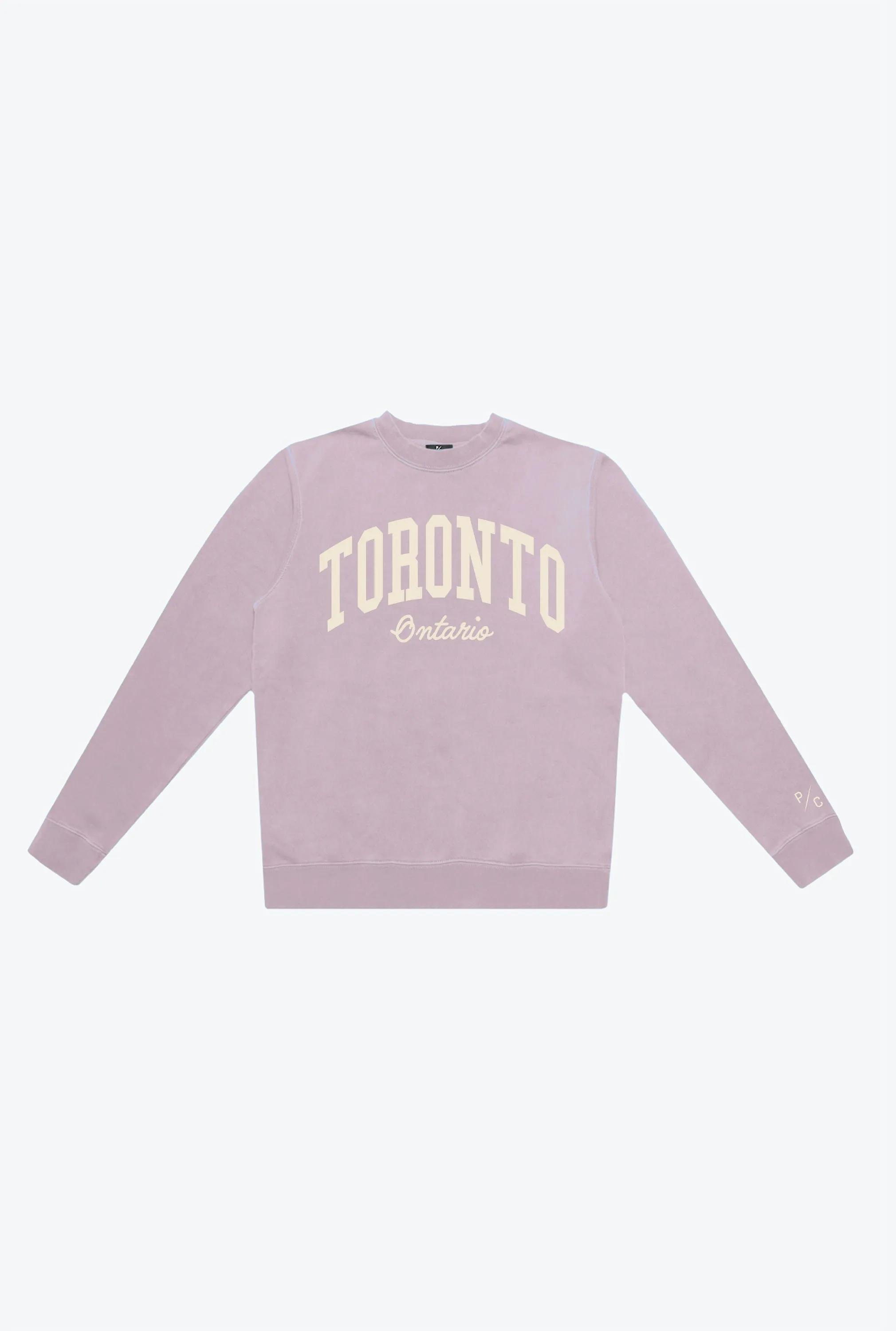 Toronto Tourist Pigment Dye Crewneck - Silver Pink sold by Peace-Collective