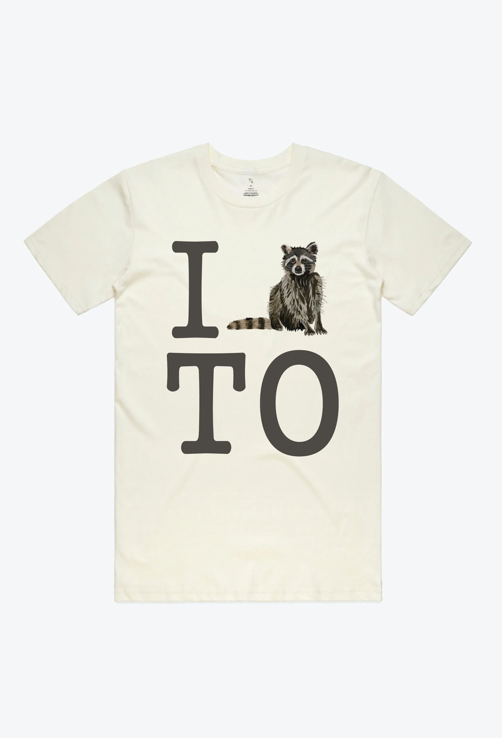 Toronto Raccoon Sketch T-Shirt - Ivory sold by Peace-Collective