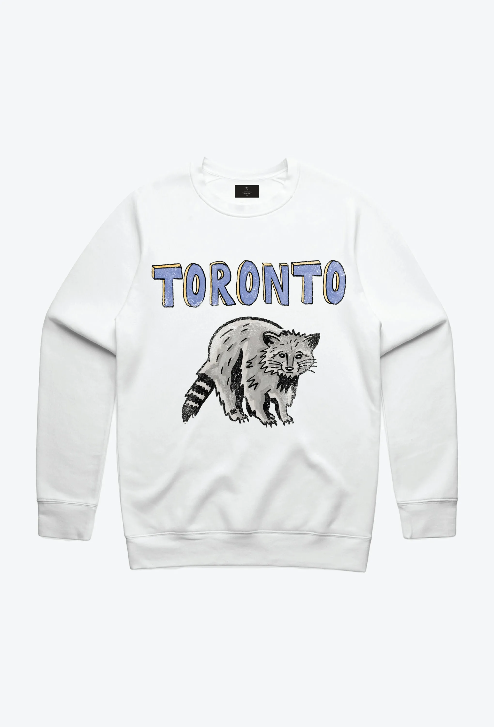 Toronto Raccoon Sketch Crewneck - White sold by Peace-Collective