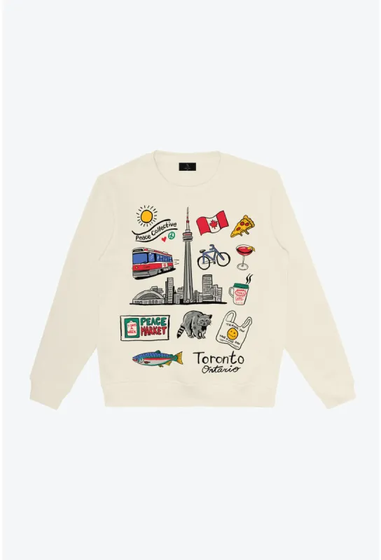Toronto Sketch Crewneck - Ivory sold by Peace-Collective