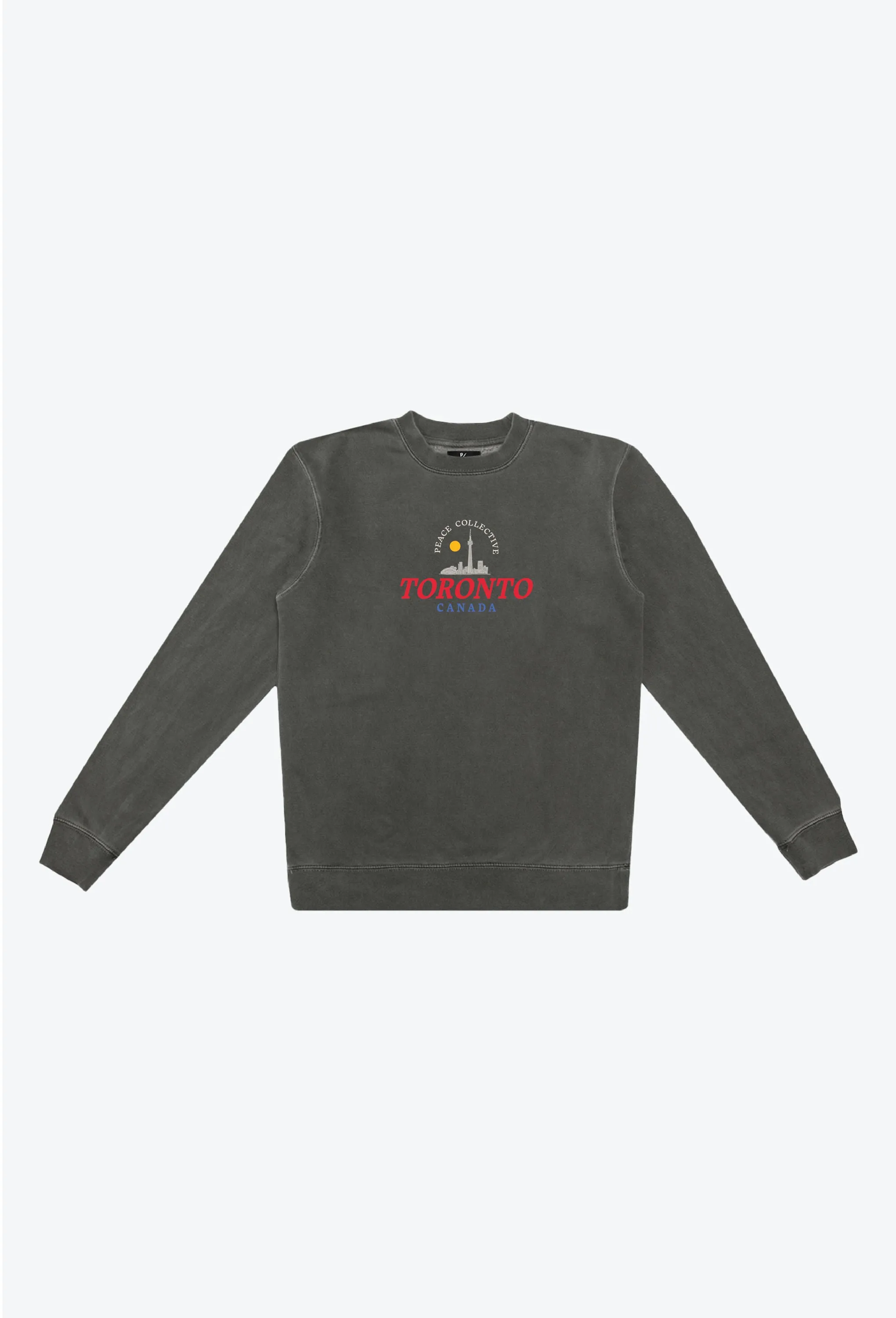 Toronto Sketch Pigment Dye Crewneck - Black sold by Peace-Collective