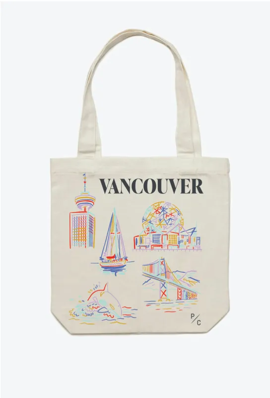 Vancouver Sketch Tote Bag - Natural sold by Peace-Collective