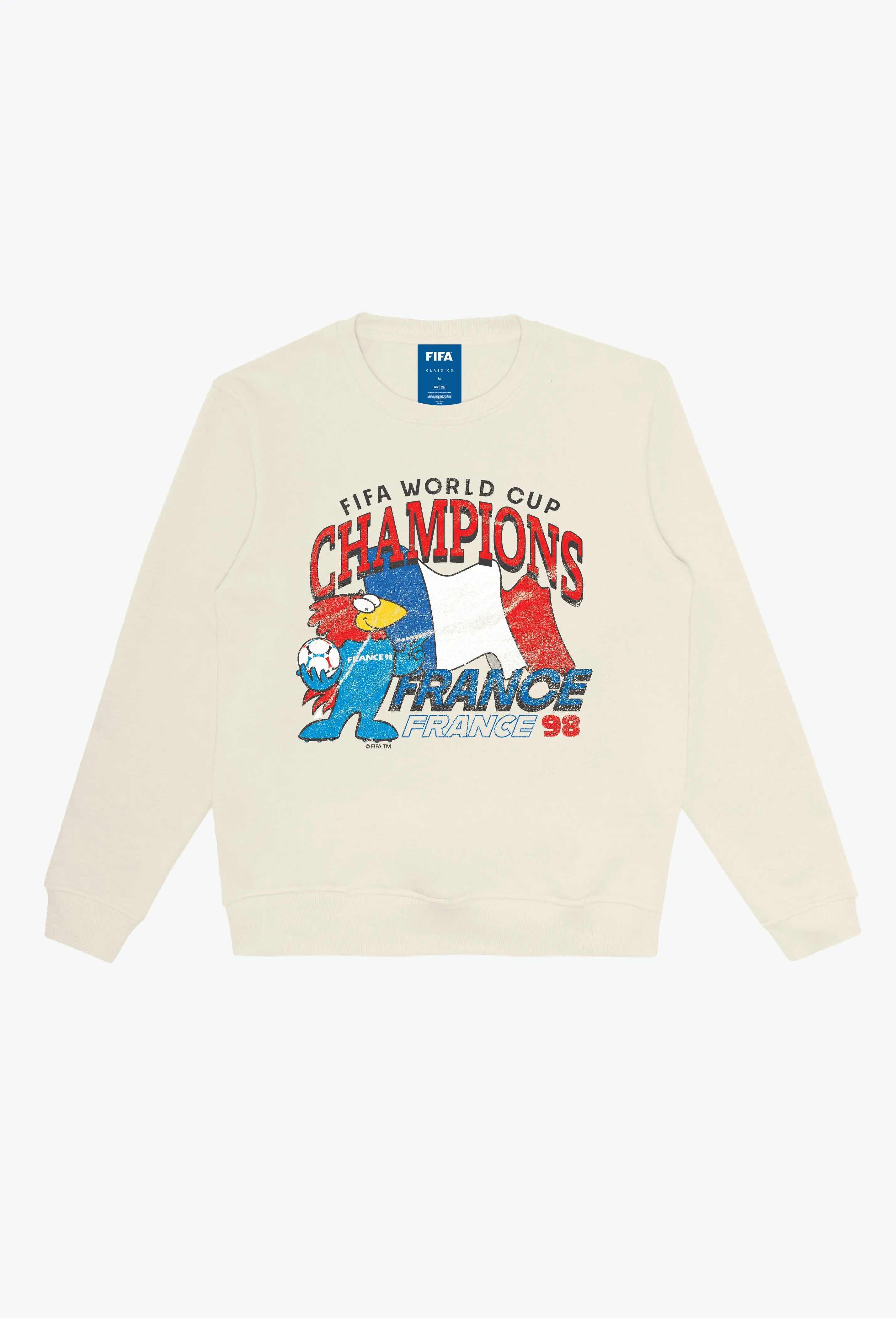 FIFA France '98 World Cup Champions Heavyweight Crewneck - Ivory sold by Peace-Collective