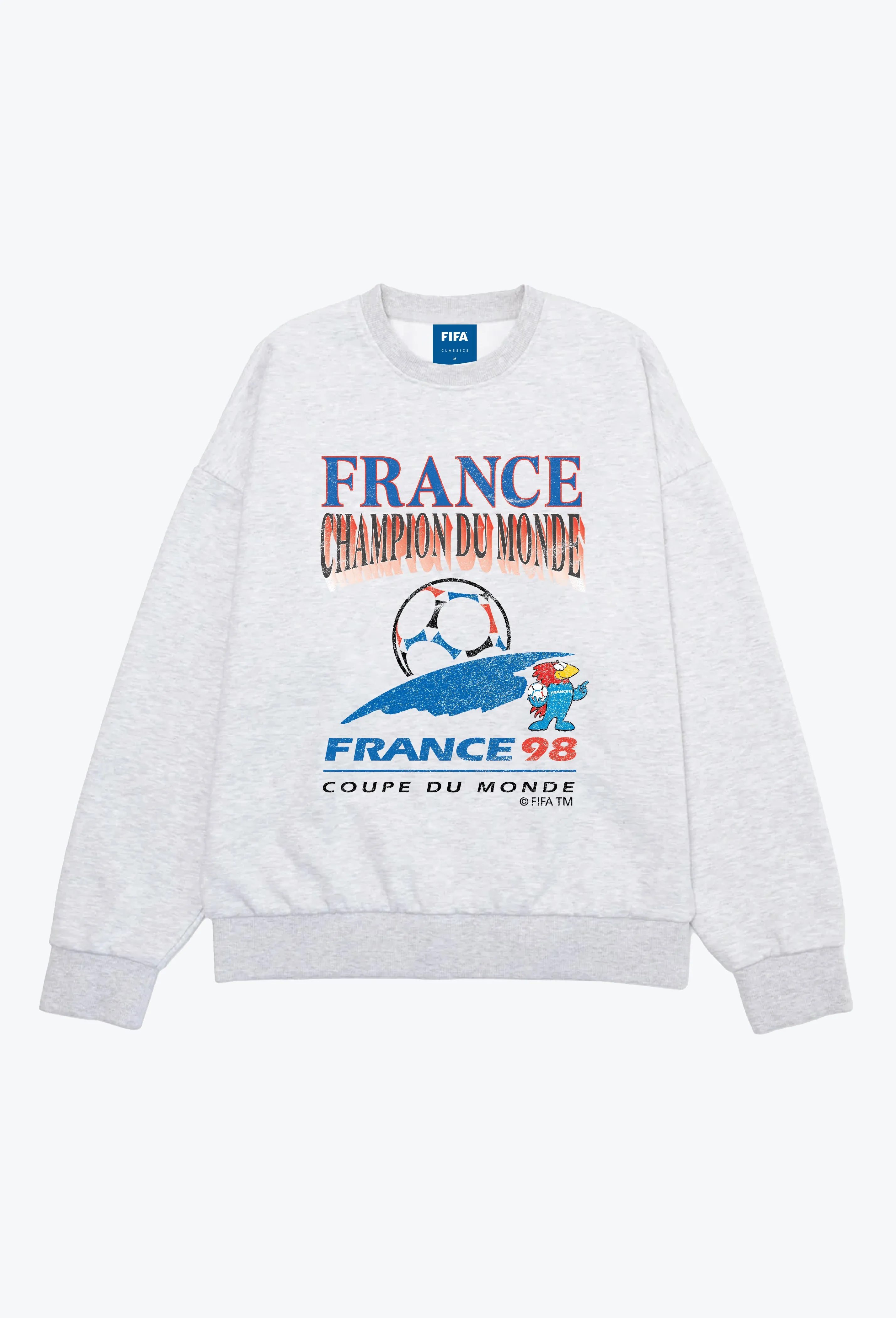 FIFA France '98 World Cup Champions Heavyweight Crewneck - Ash sold by Peace-Collective