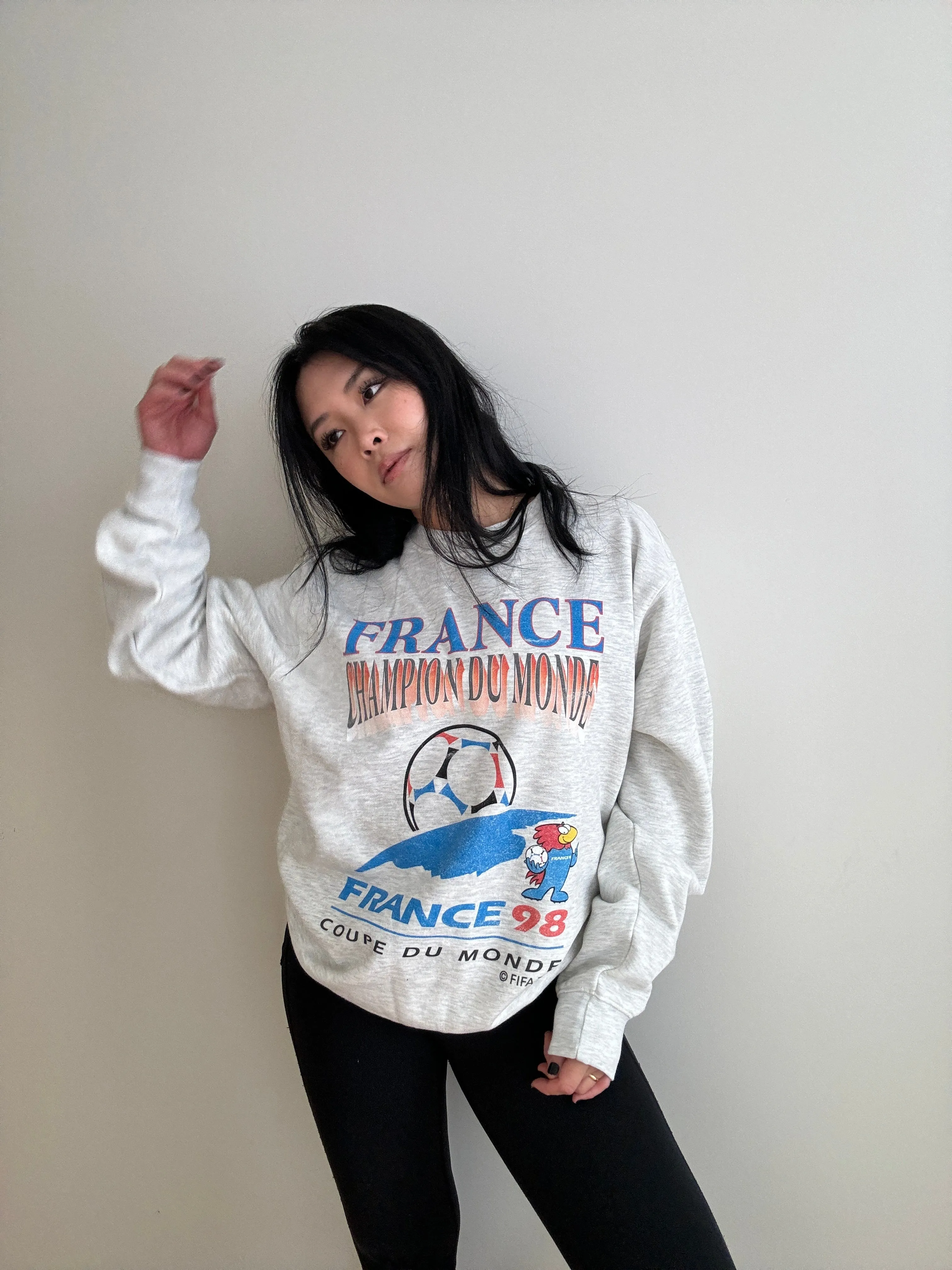 FIFA France '98 World Cup Champions Heavyweight Crewneck - Ash sold by Peace-Collective product image thumbnail 2