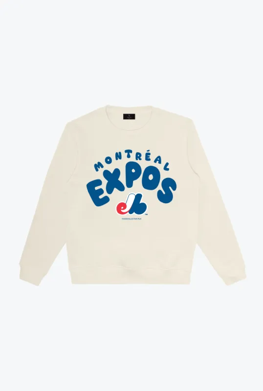 Montreal Expos Bubble Crewneck - Ivory sold by Peace-Collective