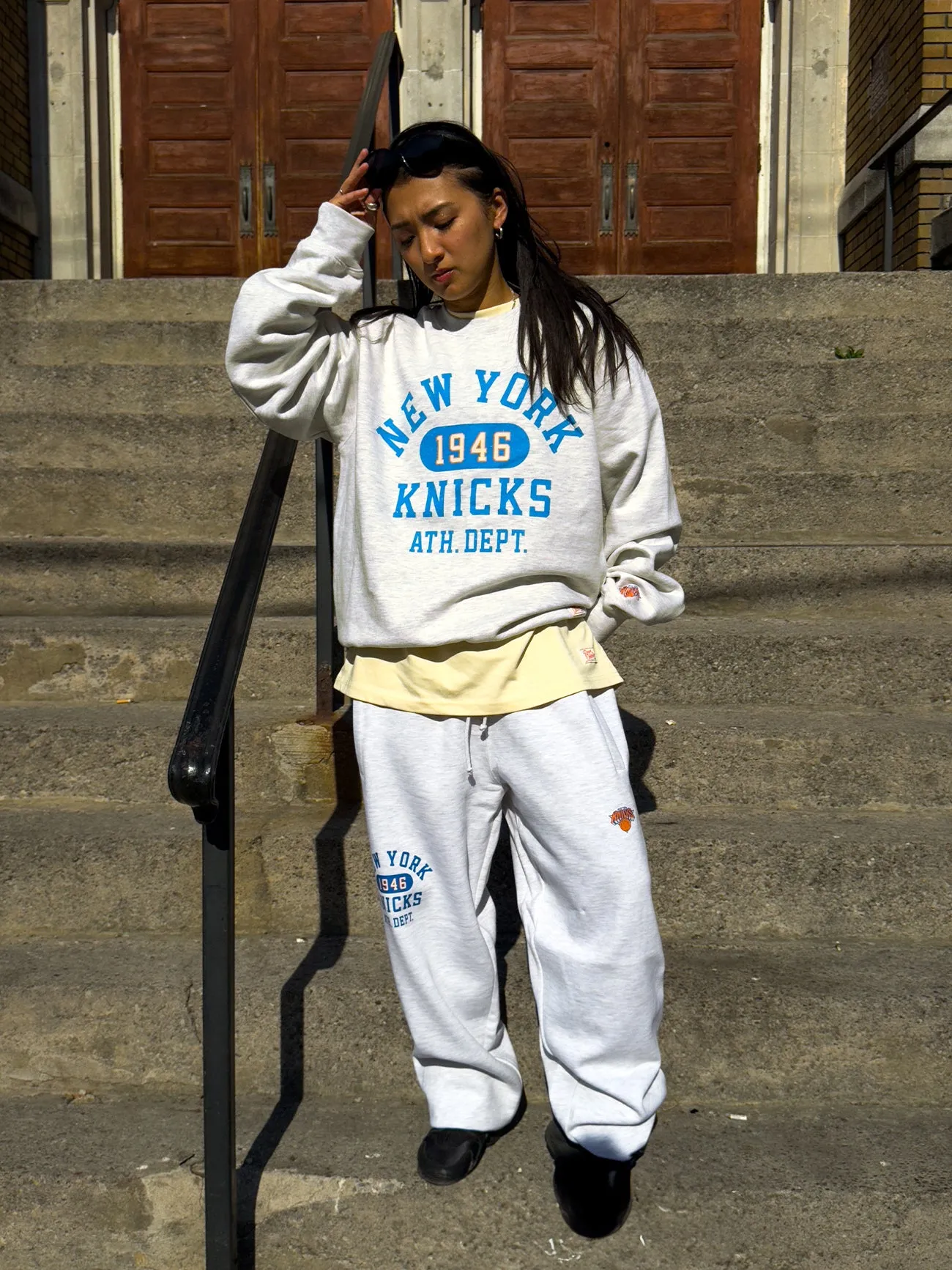 New York Knicks Athletic Club Heavyweight Crewneck - Ash sold by Peace-Collective product image thumbnail 2