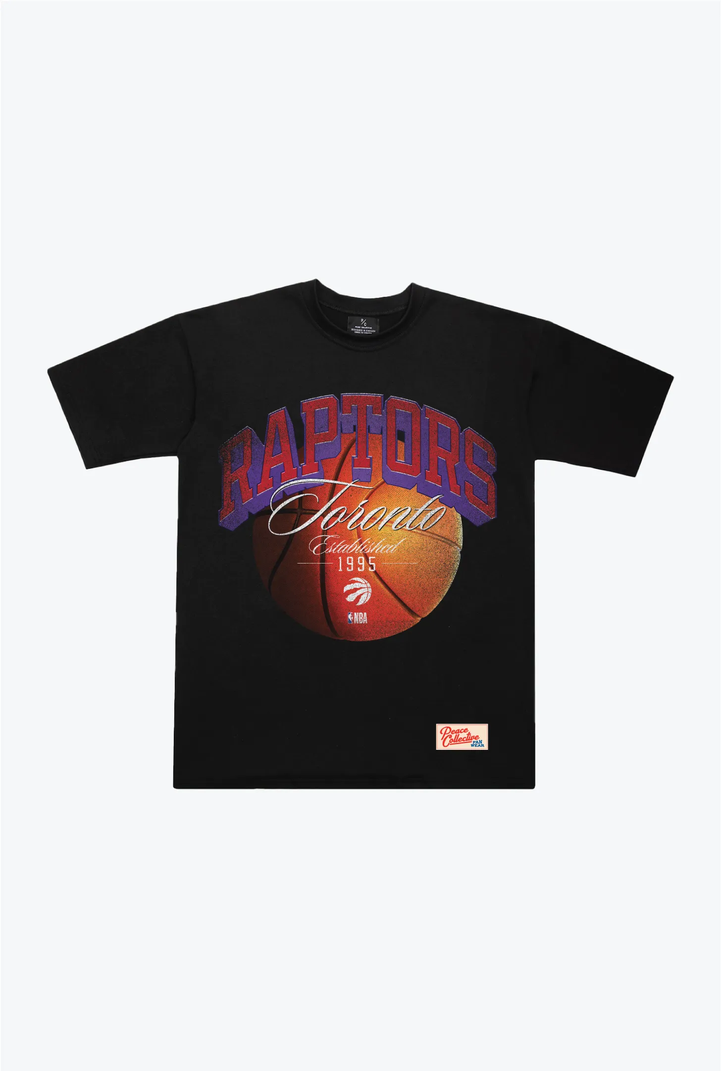 Toronto Raptors Script Heavyweight T-Shirt - Black sold by Peace-Collective