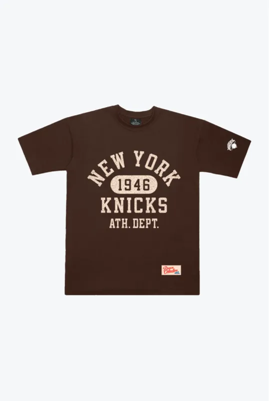 New York Knicks Collegiate Heavyweight T-Shirt - Walnut sold by Peace-Collective