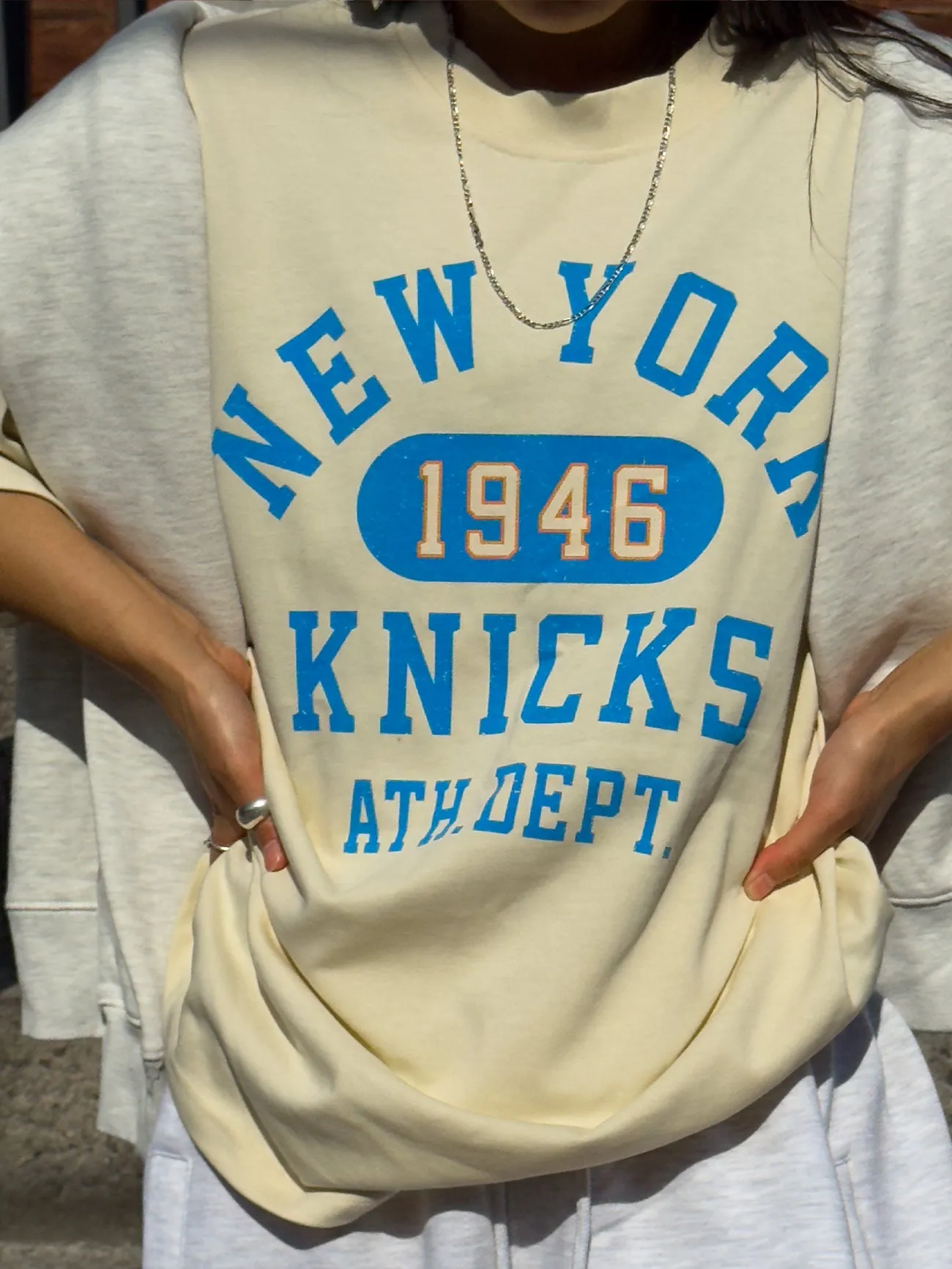 New York Knicks Athletic Club Heavyweight T-Shirt - Ivory sold by Peace-Collective product image thumbnail 3